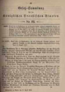 Gesetz-Sammlung f&uuml;r die K&ouml;niglichen Preussischen Staaten. 1899.04.11 No12