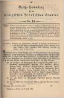 Gesetz-Sammlung für die Königlichen Preussischen Staaten. 1899.04.26 No14