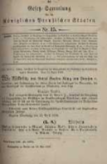 Gesetz-Sammlung für die Königlichen Preussischen Staaten. 1899.05.13 No15