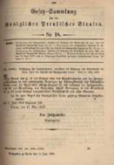 Gesetz-Sammlung für die Königlichen Preussischen Staaten. 1899.06.14 No18