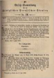 Gesetz-Sammlung für die Königlichen Preussischen Staaten. 1899.06.19 No19