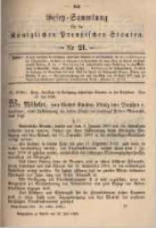 Gesetz-Sammlung für die Königlichen Preussischen Staaten. 1899.07.22 No21