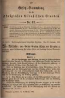 Gesetz-Sammlung für die Königlichen Preussischen Staaten. 1899.10.10 No31