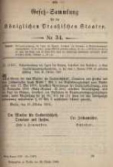 Gesetz-Sammlung für die Königlichen Preussischen Staaten. 1899.10.18 No34