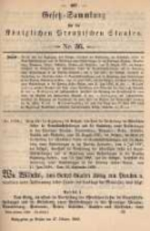 Gesetz-Sammlung für die Königlichen Preussischen Staaten. 1899.10.27 No36