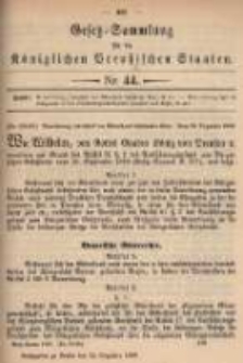 Gesetz-Sammlung für die Königlichen Preussischen Staaten. 1899.12.23 No44