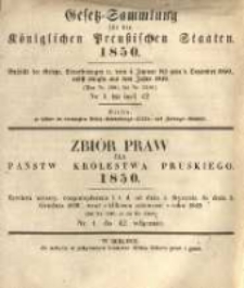 Gesetz-Sammlung f&uuml;r die K&ouml;niglichen Preussischen Staaten. 1850.01.22 No1