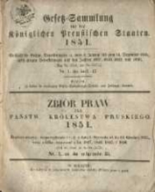 Gesetz-Sammlung f&uuml;r die K&ouml;niglichen Preussischen Staaten. 1851.01.25 No1