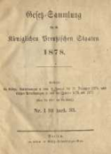 Gesetz-Sammlung für die Königlichen Preussischen Staaten. 1878.06.07 No21