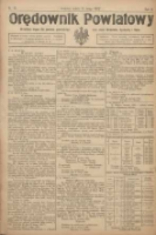 Orędownik Powiatowy: urzędowy organ dla powiatu grodziskiego oraz miast Grodziska, Opalenicy i Buku 1922.02.11 R.3 Nr12