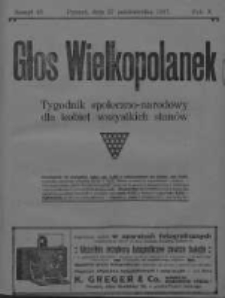 Głos Wielkopolanek: tygodnik społeczno-narodowy dla kobiet wszystkich stanów 1917.10.27 R.10 Z.43 /Nr43