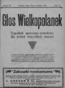 Głos Wielkopolanek: tygodnik społeczno-narodowy dla kobiet wszystkich stan&oacute;w 1917.12.15 R.10 Z.50/Nr50