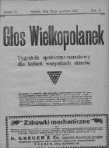 Głos Wielkopolanek: tygodnik społeczno-narodowy dla kobiet wszystkich stan&oacute;w 1917.12.22 R.10 Z.51/Nr51
