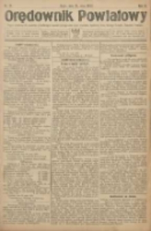 Orędownik Powiatowy: organ urzędowy dla powiatu grodziskiego i nowotomyskiego oraz miast Grodziska, Opalenicy, Buku, Nowego Tomyśla, Zbąszynia i Lwówka 1922.05.24 R.3 Nr41