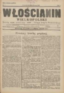 Włościanin Wielkopolski: naczelny organ Zawodowego Wielkopolskiego Związku Włościańskiego 1929.05.12 R.1 Nr7