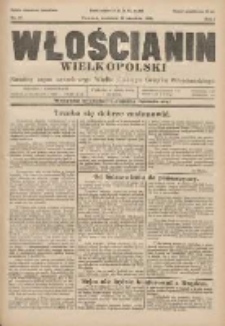 Włościanin Wielkopolski: naczelny organ Zawodowego Wielkopolskiego Związku Włościańskiego 1929.09.22 R.1 Nr27