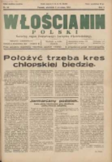 Włościanin Polski: naczelny organ Zawodowego Związku Włościańskiego 1931.09.06 R.3 Nr36
