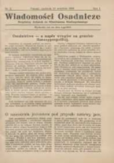 Wiadomości Osadnicze: bezpłatny dodatek do "Włościanina Wielkopolskiego" 1929.09.15 R.1 Nr2