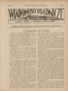Wiadomości Osadnicze: bezpłatny dodatek do "Włościanina Wielkopolskiego" 1929.12.22 R.1 Nr12