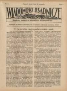 Wiadomości Osadnicze: bezpłatny dodatek do "Włościanina Wielkopolskiego" 1930.01.29 R.2 Nr4
