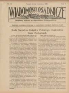 Wiadomości Osadnicze: bezpłatny dodatek do "Włościanina Wielkopolskiego" 1930.06.04 R.2 Nr11