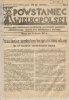 Powstaniec Wielkopolski: dwutygodnik najstarszych towarzystw uczestnik&oacute;w powstania wielkopolskiego 1918-19 oraz powstańc&oacute;w i wojak&oacute;w R.2 1937.01.15 Nr2