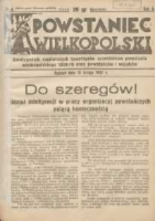 Powstaniec Wielkopolski: dwutygodnik najstarszych towarzystw uczestnik&oacute;w powstania wielkopolskiego 1918-19 oraz powstańc&oacute;w i wojak&oacute;w R.2 1937.02.15 Nr4