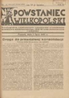 Powstaniec Wielkopolski: dwutygodnik najstarszych towarzystw uczestnik&oacute;w powstania wielkopolskiego 1918-19 oraz powstańc&oacute;w i wojak&oacute;w 1937.07.01 R.2 Nr13