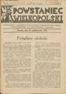 Powstaniec Wielkopolski: dwutygodnik najstarszych towarzystw uczestnik&oacute;w powstania wielkopolskiego 1918-19 oraz powstańc&oacute;w i wojak&oacute;w 1937.10.15 R.2 Nr20