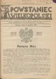 Powstaniec Wielkopolski: dwutygodnik najstarszych towarzystw uczestnik&oacute;w powstania wielkopolskiego 1918-19 oraz powstańc&oacute;w i wojak&oacute;w 1937.12.15 R.2 Nr24