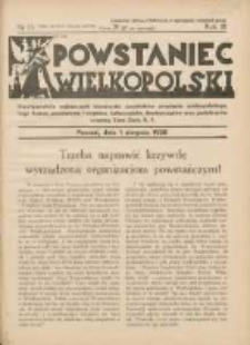 Powstaniec Wielkopolski: dwutygodnik najstarszych towarzystw uczestnik&oacute;w powstania wielkopolskiego,powstańc&oacute;w i wojak&oacute;w,hallerczyk&oacute;w oraz podoficer&oacute;w rezerwy Ziem Zach.R.P.1938.08.01 R.3 Nr15