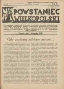 Powstaniec Wielkopolski: dwutygodnik najstarszych towarzystw uczestników powstania wielkopolskiego,powstańców i wojaków,hallerczyków oraz podoficerów rezerwy Ziem Zach.R.P.1938.11.01 R.3 Nr21