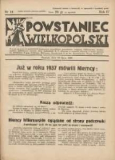 Powstaniec Wielkopolski: dwutygodnik najstarszych towarzystw uczestników powstania wielkopolskiego,Legii Kobiet,powstańców i wojaków,hallerczyków,dowborczyków,podoficerów rezerwy Ziem Zach.R.P.,oficerów w rezerwie,oficerów w stanie spoczynku,ochotników Wojska Polskiego,PKUistów,Narodowych P.O.W.,Kombatantów Wojny Światowej 1939.07.25 R.4 Nr14