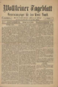 Wollsteiner Tageblatt: Generalanzeiger f&uuml;r den Kreis Bomst: mit der Gratis-Beilage: "Bl&auml;tter und Bl&uuml;ten" 1910.01.09 Nr7