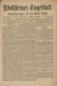 Wollsteiner Tageblatt: Generalanzeiger f&uuml;r den Kreis Bomst: mit der Gratis-Beilage: "Bl&auml;tter und Bl&uuml;ten" 1910.01.11 Nr8