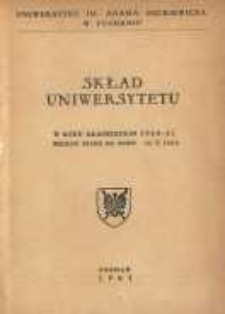 Uniwersytet im. Adama Mickiewicza w Poznaniu: skład Uniwersytetu w roku akademickim 1960/61 według stanu na dzień 30. IX. 1960