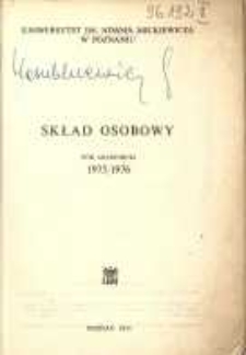 Uniwersytet im. Adama Mickiewicza w Poznaniu: sklad osobowy; rok akademicki 1975/1976