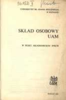 Uniwersytet im. Adama Mickiewicza w Poznaniu: sklad osobowy UAM w roku akademickim 1978/1979