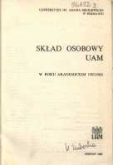 Uniwersytet im. Adama Mickiewicza w Poznaniu: sklad osobowy UAM w roku akademickim 1987/1988