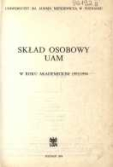 Uniwersytet im. Adama Mickiewicza w Poznaniu: sklad osobowy UAM w roku akademickim 1993/1994