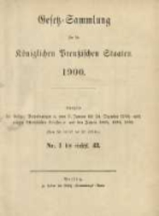 Gesetz-Sammlung für die Königlichen Preussischen Staaten. 1900.01.04 No1