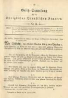 Gesetz-Sammlung für die Königlichen Preussischen Staaten. 1900.01.30 No5