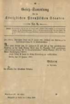 Gesetz-Sammlung f&uuml;r die K&ouml;niglichen Preussischen Staaten. 1900.03.03 No8