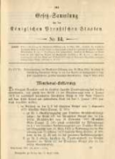 Gesetz-Sammlung f&uuml;r die K&ouml;niglichen Preussischen Staaten. 1900.04.12 No14