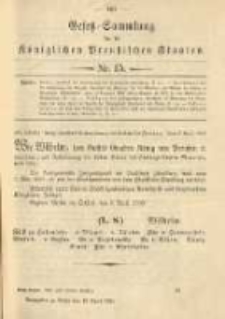 Gesetz-Sammlung für die Königlichen Preussischen Staaten. 1900.04.17 No15