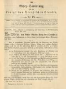 Gesetz-Sammlung für die Königlichen Preussischen Staaten. 1900.05.25 No18
