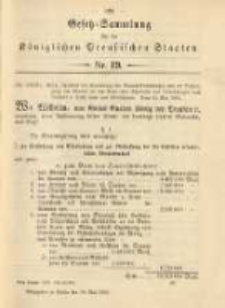 Gesetz-Sammlung für die Königlichen Preussischen Staaten. 1900.05.29 No19