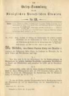 Gesetz-Sammlung für die Königlichen Preussischen Staaten. 1900.06.18 No21