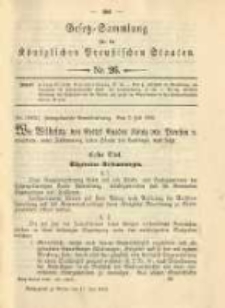 Gesetz-Sammlung für die Königlichen Preussischen Staaten. 1900.07.17 No26