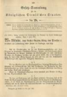 Gesetz-Sammlung f&uuml;r die K&ouml;niglichen Preussischen Staaten. 1900.07.20 No28